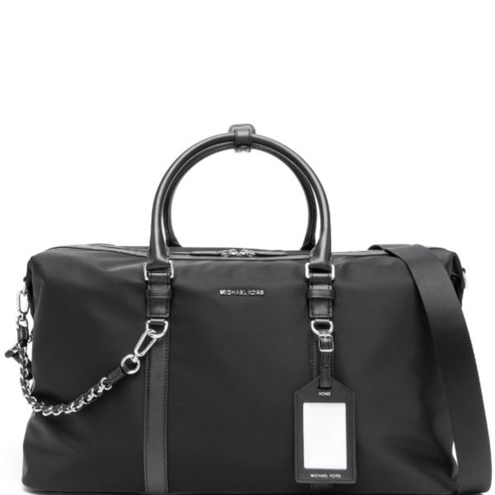 Michael Kors Black Duffel Bag with Leather Handles